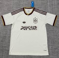 (S-4XL) 2026 Joint Version Spain Away White Thailand Soccer Jersey AAA-4506