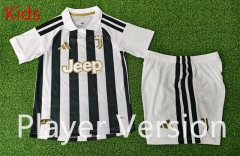 Player Version 26-27 Juventus Home Black&White Kids/Youth Soccer Uniform-9926