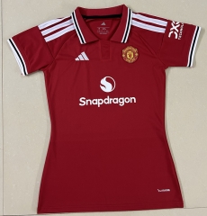 26-27 Manchester United Home Red Women Thailand Soccer Jersey AAA-708