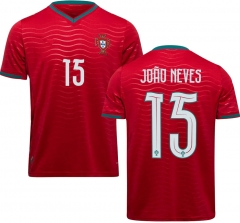 (S-4XL) 2026 World Cup Portugal Home Red #15 João Neves Thailand Soccer Jersey AAA