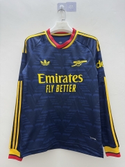 (S-4XL) 26-27 Arsenal Away Royal Blue Thailand Soccer LS Jersey AAA-9268
