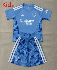 26-27 Arsenal Goalkeeper Laker Blue Kids/Youth Soccer Uniform-AY