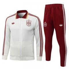 26-27 Spain Beige Thailand Soccer Jacket Uniform-815