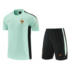 26-27 France Light Green Thailand Training Soccer Uniform-4627