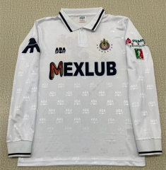 (S-3XL) Retro 97 Deportivo Guadalajara Away White LS Thailand Soccer Jersey AAA-6895