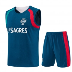 26-27 Portugal Navy Blue Thailand Training Vest Soccer Uniform-4627