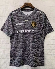 (S-5XL) 2026 Toulouse Grey&Black Thailand Rugby Shirt