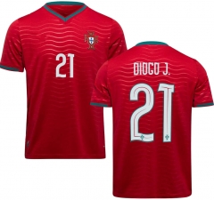 (S-4XL) 2026 World Cup Portugal Home Red #21 DIOGO J. Thailand Soccer Jersey AAA