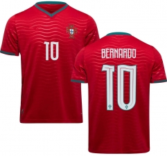 (S-4XL) 2026 World Cup Portugal Home Red #10 BERNARDO Thailand Soccer Jersey AAA