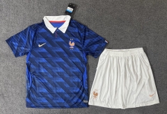 (White Shorts) 26-27 France Home Blue Soccer Uniform-6748 (White Shorts) 26-27 France Home Blue Soccer Uniform-6748