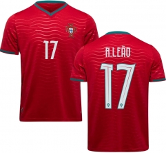 (S-4XL) 2026 World Cup Portugal Home Red #17 R.Leão Thailand Soccer Jersey AAA