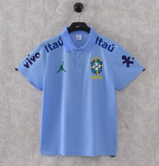 26-27 Jordan Brazil Sky Blue Thailand Polo Shirt-9171