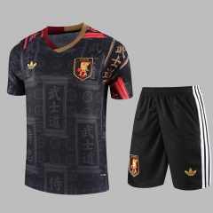 26-27 Japan Grey&Black Short-sleeved Thailand Soccer Tracksuit-GDP