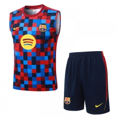 2026-2027 Barcelona Grid Inkjet Thailand Soccer Vest Tracksuit-815