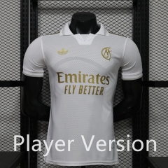 Player Version 26-27 Special Version Turndown Collar Real Madrid White Thailand Soccer Jersey AAA-888 Player Version 26-27 Special Version Turndown Collar Real Madrid White Thailand Soccer Jersey AAA-888