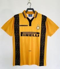 Retro Version 1996-97 Inter Milan 2nd Away Yellow Thailand Soccer Jersey AAA-811