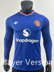 Player Version 26-27 Manchester United Away Blue LS Thailand Soccer Jersey-0871
