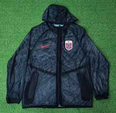 (S-3XL) 26-27 Norway Black&Green Thailand Soccer Trench Coat With Hat-2044 (S-3XL) 26-27 Norway Black&Green Thailand Soccer Trench Coat With Hat-2044