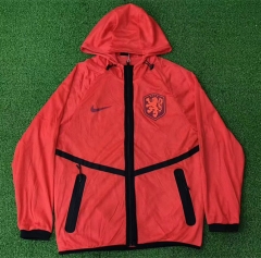 (S-3XL) 26-27 Netherland Orange Thailand Soccer Trench Coat With Hat-2044 (S-3XL) 26-27 Netherland Orange Thailand Soccer Trench Coat With Hat-2044