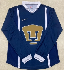 (S-3XL) Retro Version 1999-2000 PA UNAM Away Royal Blue LS Thailand Soccer Jersey AAA-6895