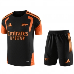 26-27 Arsenal Black Short-sleeved Thailand Soccer Tracksuit Uniform-GDP
