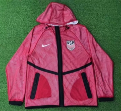 (S-3XL) 26-27 USA Pink Thailand Soccer Trench Coat With Hat-2044 (S-3XL) 26-27 USA Pink Thailand Soccer Trench Coat With Hat-2044