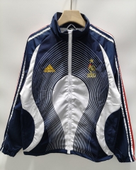 Retro Version 2006 France Royal Blue Single-sided Embroidered Thailand Trench Coat-0255