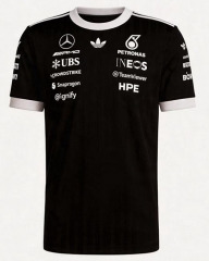 (S-5XL) 2026 Mercedes Round Collar Black Formula One Racing Suit (S-5XL) 2026 Mercedes Round Collar Black Formula One Racing Suit