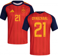 (S-4XL) 2026 Spain Home Red #21 OYARZABAL Thailand Soccer Jersey AAA