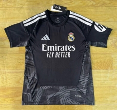 (S-4XL) 26-27 Real Madrid Goalkeeper Black Thailand Soccer Jersey AAA-2483