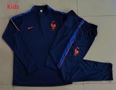 26-27 France Cyan Kids/Youth Soccer Tracksuit -815