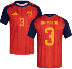 (S-4XL) 2026 Spain Home Red #3 GRIMALDO Thailand Soccer Jersey AAA