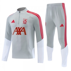 26-27 Liverpool Grey&White Thailand Soccer Tracksuit Uniform-4627 26-27 Liverpool Grey&White Thailand Soccer Tracksuit Uniform-4627