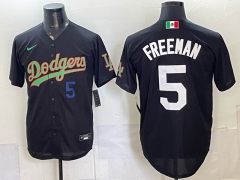 (Blue Front Number) Los Angeles Dodgers #5 Black MLB Jersey-0840