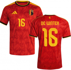 (S-4XL) 2026 World Cup Belgium Home Red DE WINTER #16 Thailand Soccer Jersey AAA