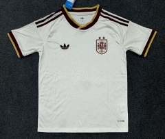 (S-4XL) With 2 Stars 26-27 Spain Away White Thailand Soccer Jersey AAA