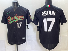 (White Front Number) Los Angeles Dodgers #17 Black MLB Jersey-0840