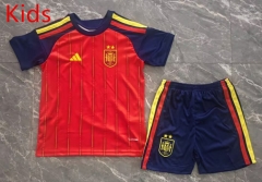 With 2 Stars 26-27 Spain Home Red Kids/Youth Soccer Uniform-2353 With 2 Stars 26-27 Spain Home Red Kids/Youth Soccer Uniform-2353