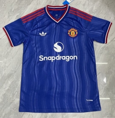 (S-4XL) Without Arm Ad 2026-2027 Manchester United Away Blue Thailand Soccer Jersey AAA-818