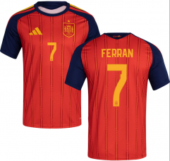 (S-4XL) 2026 Spain Home Red #7 FERRAN Thailand Soccer Jersey AAA