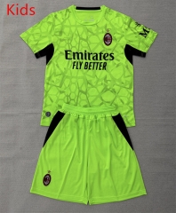 26-27 AC Milan Goalkeeper Fluorescent Green Kids/Youth Soccer Uniform-AY 26-27 AC Milan Goalkeeper Fluorescent Green Kids/Youth Soccer Uniform-AY
