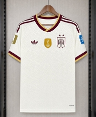 2 Stars (S-4XL) With Patch 2026 Spain Away White #26 Champions Thailand Soccer Jersey AAA 2 Stars (S-4XL) With Patch 2026 Spain Away White #26 Champions Thailand Soccer Jersey AAA
