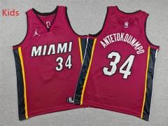 Miami Heat Dark Red #34 Kids NBA Jersey-1380 Miami Heat Dark Red #34 Kids NBA Jersey-1380