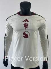 Player Version 26-27 Manchester United 2nd Away White LS Thailand Soccer Jersey AAA-0871 Player Version 26-27 Manchester United 2nd Away White LS Thailand Soccer Jersey AAA-0871