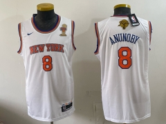 (Logo1) Champions Version New York Knicks #8 White NBA Jersey-0840