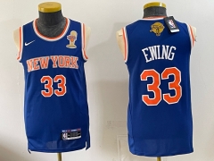 (Logo2) Champions Version New York Knicks #33 Blue NBA Jersey-0840
