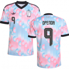(S-4XL) 26-27 Belgium Away Pink&Bue #9 OPENDA Thailand Soccer Jersey AAA