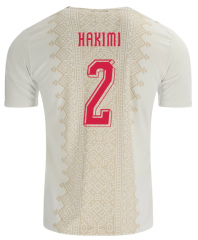 (S-4XL) 26-27 Morocco Away White #2 Hakimi Thailand Soccer Jersey AAA