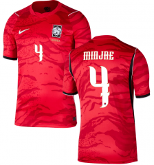 (S-4XL) 26-27 Korea Republic Home Red #4 MINJAE Thailand Soccer Jersey AAA-403