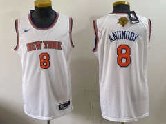 (Logo3) Champions Version New York Knicks #8 White NBA Jersey-0840